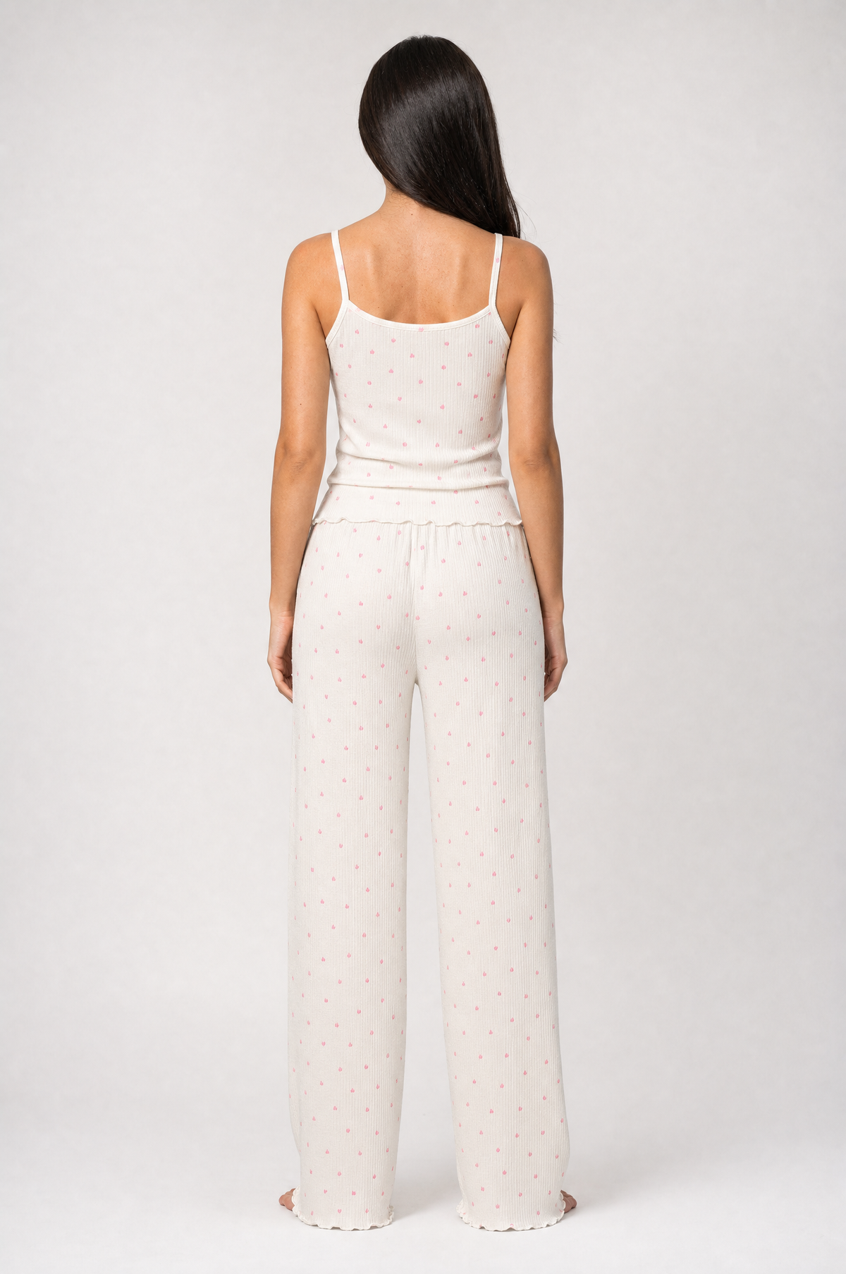Amore Heart Ribbed Pajama Set